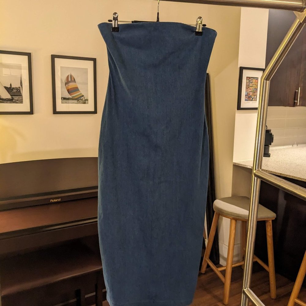 NWT - SUSANA MONACO - Denim Midi Strapless Dress (SizeM)